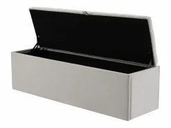 Hot Banco de almacenaje tapizado con espacio de almacenaje - estructura de madera - lino 141x41,5x47 cm Baúl Y Arcón|Accesorios De Almacenaje