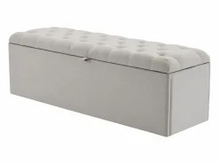 Hot Banco de almacenaje tapizado con espacio de almacenaje - estructura de madera - lino 141x41,5x47 cm Baúl Y Arcón|Accesorios De Almacenaje