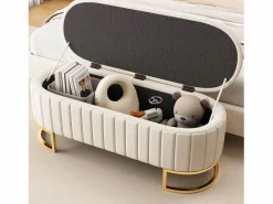 Sale ModernLuxe Banco de almacenamiento tapizado en terciopelo - estilo moderno - Beige
