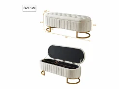 Sale ModernLuxe Banco de almacenamiento tapizado en terciopelo - estilo moderno - Beige