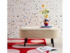 Outlet Sweeek Banco de arcón, extremo de la cama con revestimiento de borreguito Beige