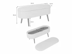 Outlet Sweeek Banco de arcón, extremo de la cama con revestimiento de borreguito Beige