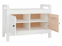 Hot Banco de entrada 80x40x60 cm Madera maciza de pino Blanco