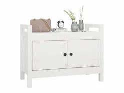 Hot Banco de entrada 80x40x60 cm Madera maciza de pino Blanco