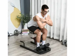 Discount Banco de entrenamiento 3 en 1 ajustable de acero para sentadillas, abdominales y flexiones (50 x 97 x 56,5-98 cm) Negro