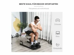 Discount Banco de entrenamiento 3 en 1 ajustable de acero para sentadillas, abdominales y flexiones (50 x 97 x 56,5-98 cm) Negro