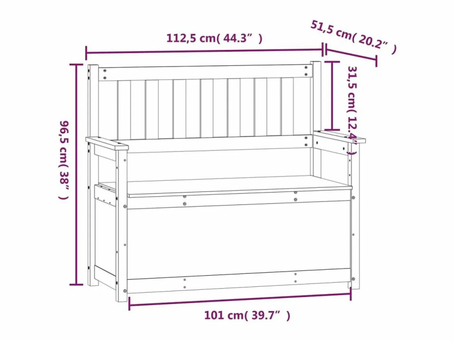 Outlet Banco de madera maciza de pino 112,5x51,5x96,5 cm Banco Y Pie De Cama|Banco Y Pie De Cama