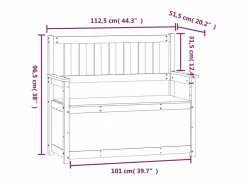 Outlet Banco de madera maciza de pino 112,5x51,5x96,5 cm Banco Y Pie De Cama|Banco Y Pie De Cama