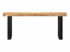 vidaxl Banco de madera maciza de mango sin tratar y acero 110 cm