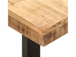 vidaxl Banco de madera maciza de mango sin tratar y acero 110 cm
