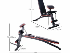 Discount Banco de mancuerna negro 54x160x106 cm Aparato De Musculación