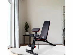 Outlet Banco de pesas multifuncional con refuerzo de resorte, ABS, (54x160x106 cm) Negro