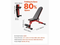 Banco de Pesas, SucceBuy Banco de Abdominales para el Hogar, Ajustable y Plegable