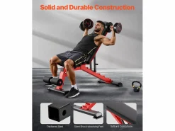 Banco de Pesas, SucceBuy Banco de Abdominales para el Hogar, Ajustable y Plegable