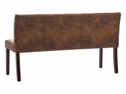 Clearance vidaxl Banco de piel de ante artificial marrón 148,5 cm Marru00f3n