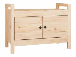 vidaxl Banco de recibidor madera maciza de pino 80x40x60 cm