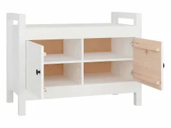 Best vidaxl Banco de recibidor madera maciza de pino 80x40x60 cm Blanco