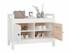 Best vidaxl Banco de recibidor madera maciza de pino 80x40x60 cm Blanco