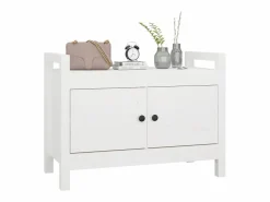 Best vidaxl Banco de recibidor madera maciza de pino 80x40x60 cm Blanco