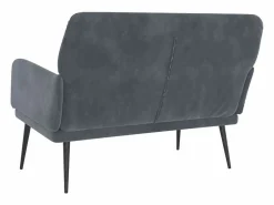 Clearance Banco de terciopelo oscuro 108x79x79 cm ES383957 Banco Y Pie De Cama|Banco Y Pie De Cama