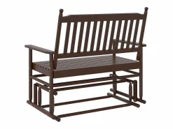 vidaxl Banco deslizante madera maciza de álamo marrón 118x70x104,5 cm