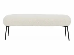 Clearance Banco, extremo de la cama con revestimiento de borreguito crudo Banco Y Pie De Cama|Banco Y Pie De Cama