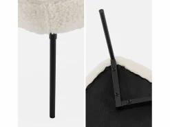 Clearance Banco, extremo de la cama con revestimiento de borreguito crudo Banco Y Pie De Cama|Banco Y Pie De Cama