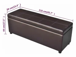 Hot vidaxl Banco largo de almacenamiento de madera marrón Marru00f3n