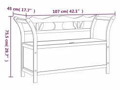 Online vidaxl Banco madera maciza abeto blanco 107x45x75,5 cm Color natural claro / Blanco