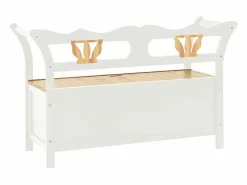 Online vidaxl Banco madera maciza abeto blanco 107x45x75,5 cm Color natural claro / Blanco