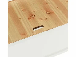 Online vidaxl Banco madera maciza abeto blanco 107x45x75,5 cm Color natural claro / Blanco