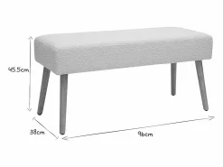 Discount Banco nórdico capitoné de borreguillo y madera clara 96 cm GUESTA Banco Y Pie De Cama|Banco Y Pie De Cama