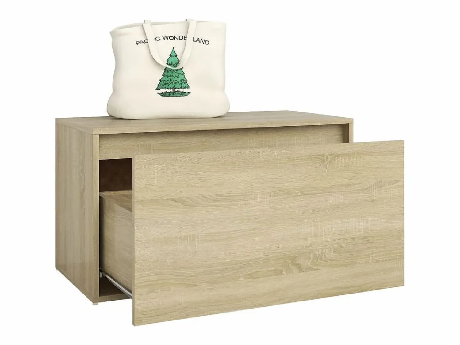Outlet Banco pasillo madera de ingeniería roble Sonoma 80x40x45 cm Zapatero|Mueble De Almacenaje