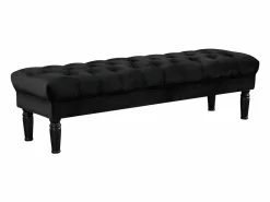 Clearance Vente-unique Banco pie de cama barroco de terciopelo RINALDO Negro