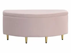 Discount OKWISH Banco tapizado 90x40x42 cm con almacenaje de terciopelo - Rosa