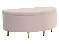 Discount OKWISH Banco tapizado 90x40x42 cm con almacenaje de terciopelo - Rosa