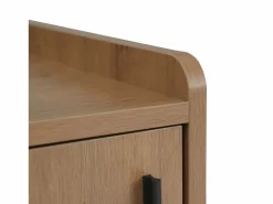 OKWISH Banco zapatero de 100 cm, 3 puertas, asiento acolchado, almacenaje multinivel, tiradores asimétricos