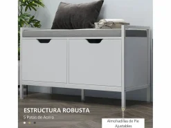 Hot Banco zapatero Flow asiento + 2 compartimentos 50x84x35 cm Zapatero