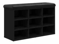 vidaxl Banco zapatero madera de ingeniería 82x32x50 cm