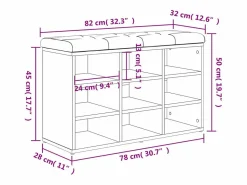vidaxl Banco zapatero madera de ingeniería 82x32x50 cm