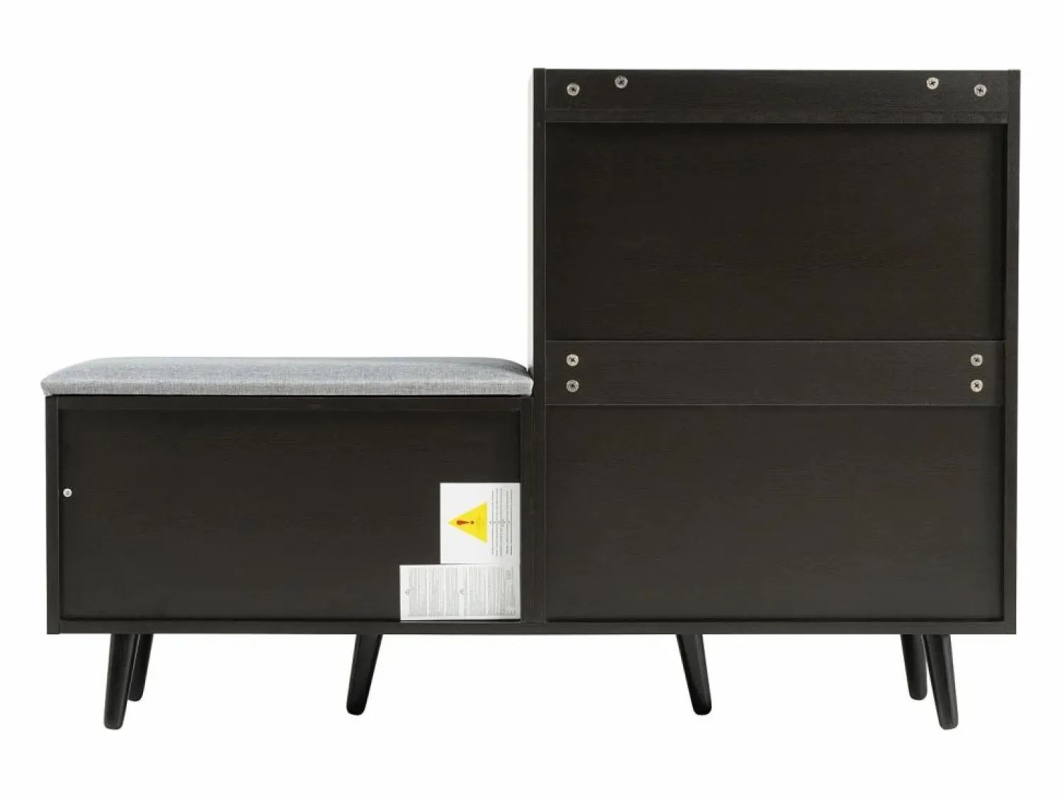 Banco zapatero moderno con 4 puertas y cojín - patas y tiradores de metal - color - 120 x 34 x 82 cm Zapatero|Mueble De Almacenaje