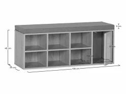 Banco zapatero Rafael Color Roble 6 Huecos y 1 Puerta Zapatero|Mueble De Almacenaje