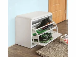 Best Banco Zapatero, Taburete, Puff Caja, Banco, Estantería para Zapatos, Chifonier FSR16-W ES Zapatero|Mueble De Almacenaje