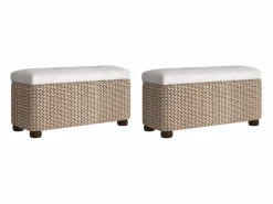 vidaxl Bancos con almacenaje con cojín 2 uds enea 69 cm
