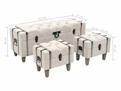 Sale Bancos de almacenamiento 3 piezas madera y acero 112x37x45 cm Banco Y Pie De Cama|Banco Y Pie De Cama