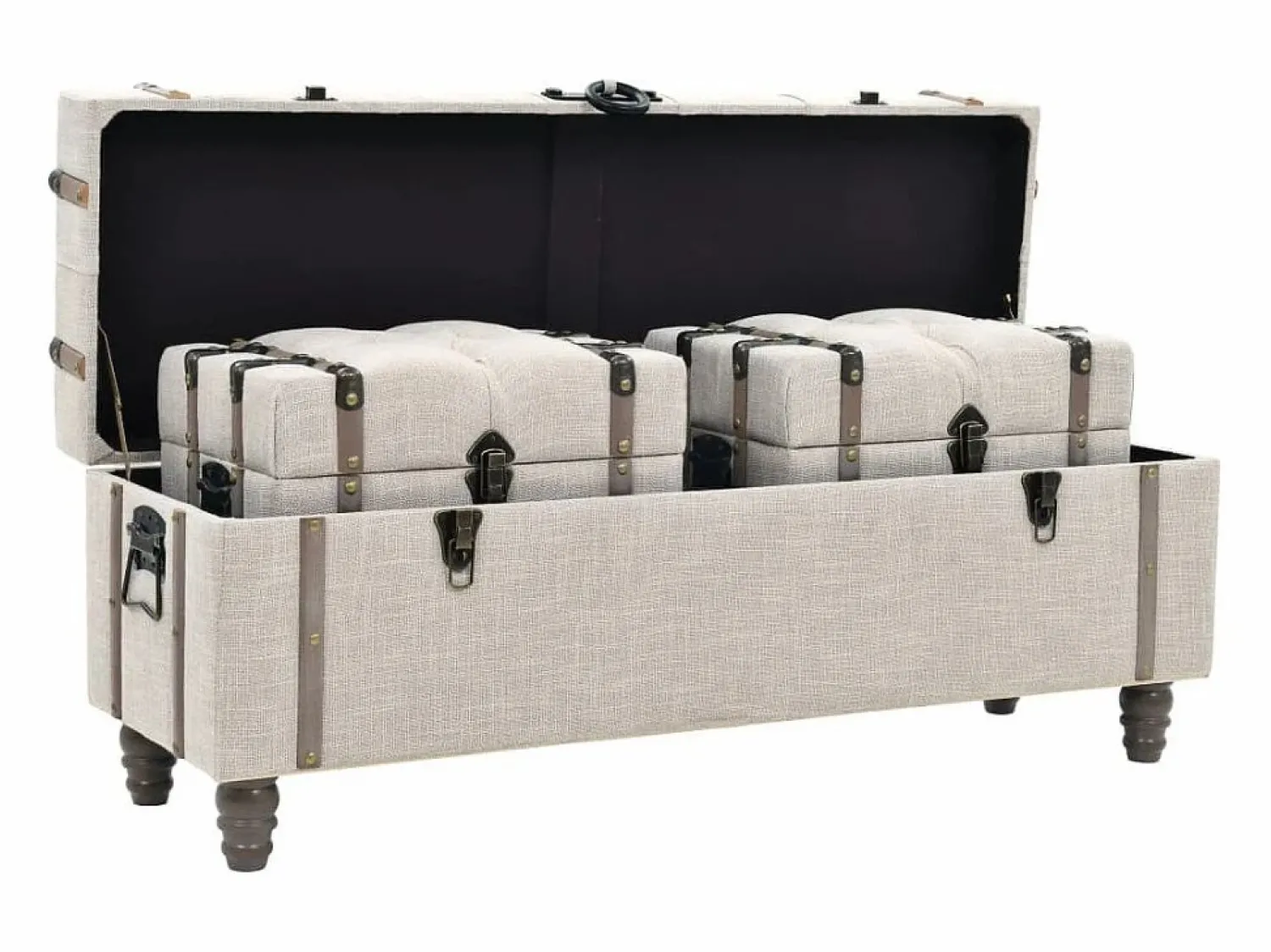 Sale Bancos de almacenamiento 3 piezas madera y acero 112x37x45 cm Banco Y Pie De Cama|Banco Y Pie De Cama