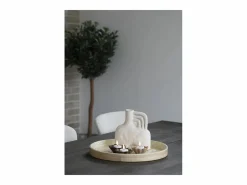 Outlet House Nordic Bandeja bambú y 40 x 40x 35 cm Beige
