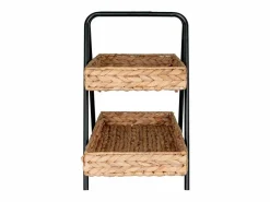 Sale Bandeja de jacinto de agua y metal en y madera 42 x 23 x 43.5 cm Presentación Y Servicio