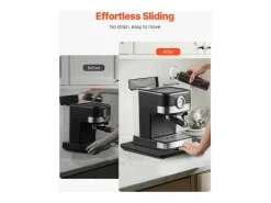 Outlet Bandeja Deslizante para Electrodomésticos de Cocina SucceBuy, 26,7 x 33 cm, Bandeja con Ruedas de Goma, para Pequeños Electrodomésticos de Cocina, Color Negro