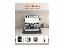 Outlet Bandeja Deslizante para Electrodomésticos de Cocina SucceBuy, 26,7 x 33 cm, Bandeja con Ruedas de Goma, para Pequeños Electrodomésticos de Cocina, Color Negro